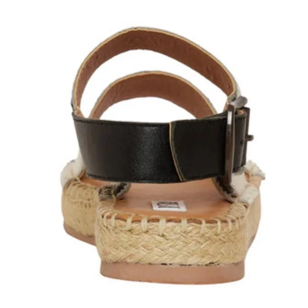 MYRA BAG Mignon Espadrille Hair-On Black & White Western‎ Sandals 6-10 NWT